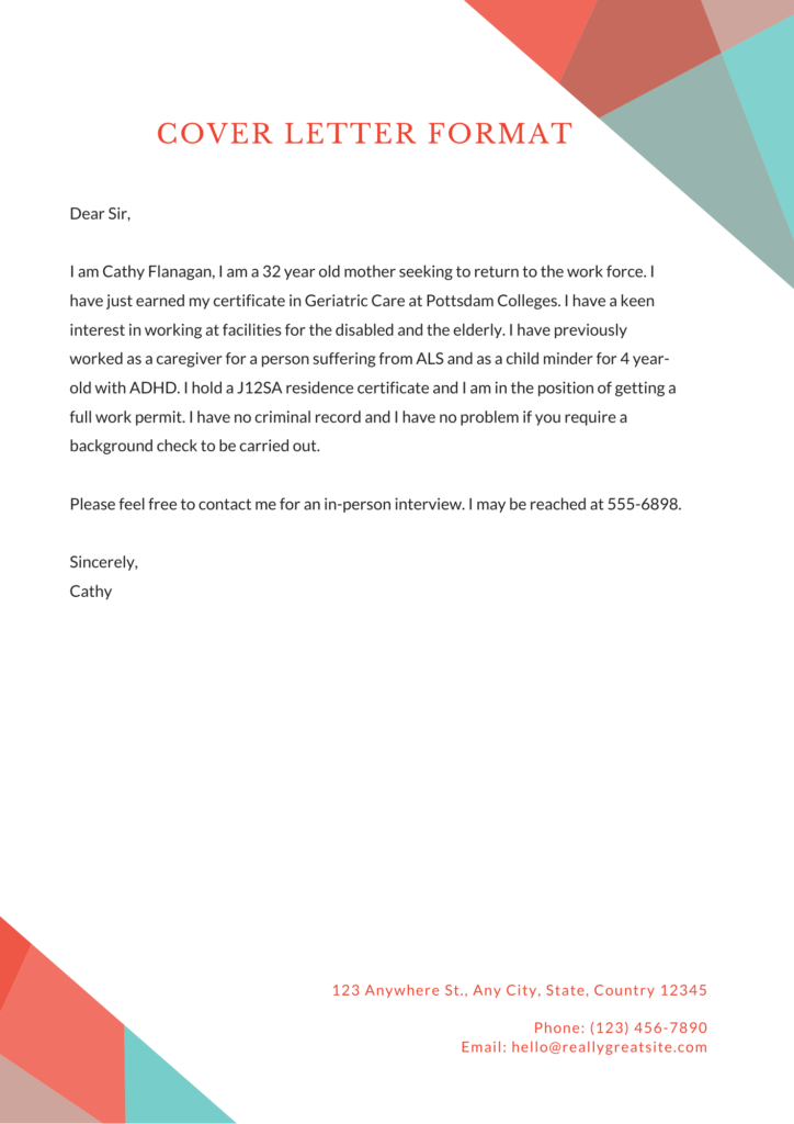 Cover Letter Format Examples Templates Download 50 Free Samples