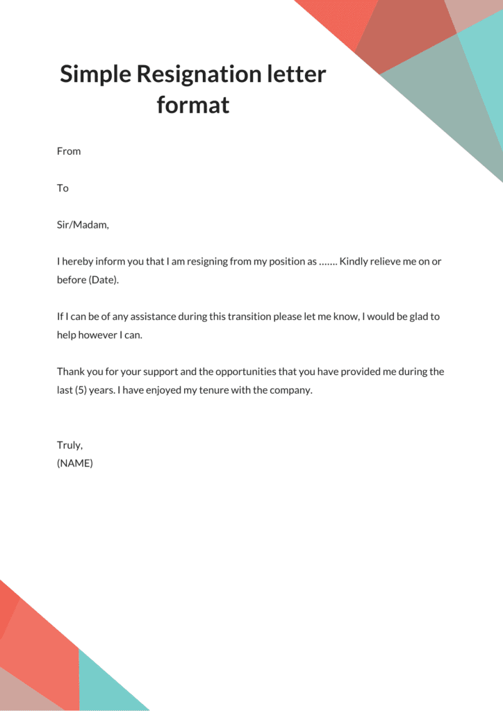 Resignation Letter Samples Templates With Notice Period