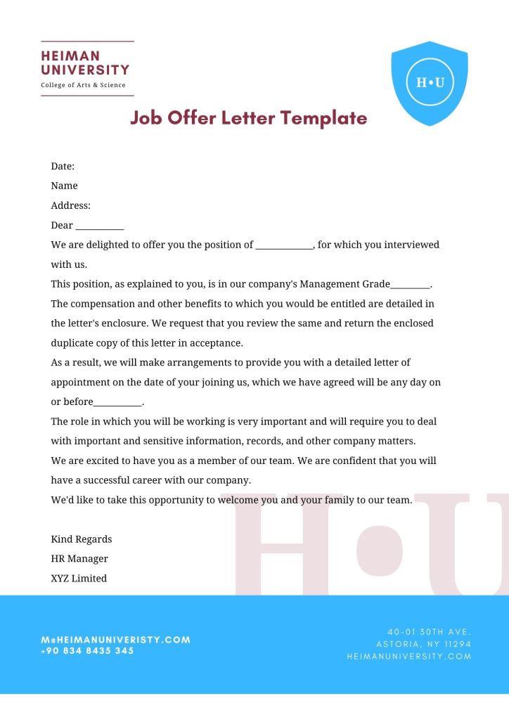 Job Offer Letter Templates Samples Download Free Formats