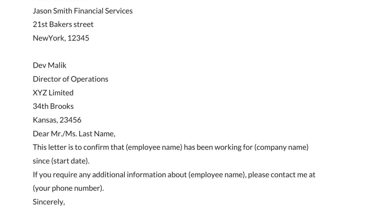 Employment Verification Letter Samples & Templates (Free Examples)