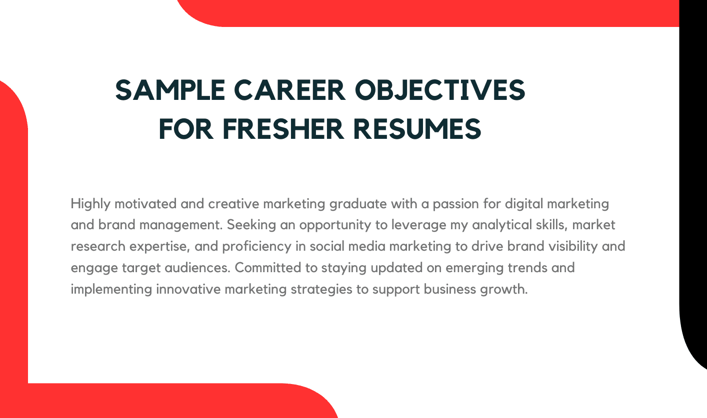 career objective for resume for fresher pdf