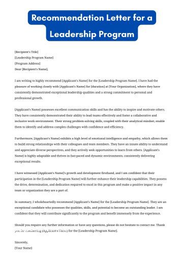 How to Write a Recommendation Letter for a Leadership Program · Orbit ...